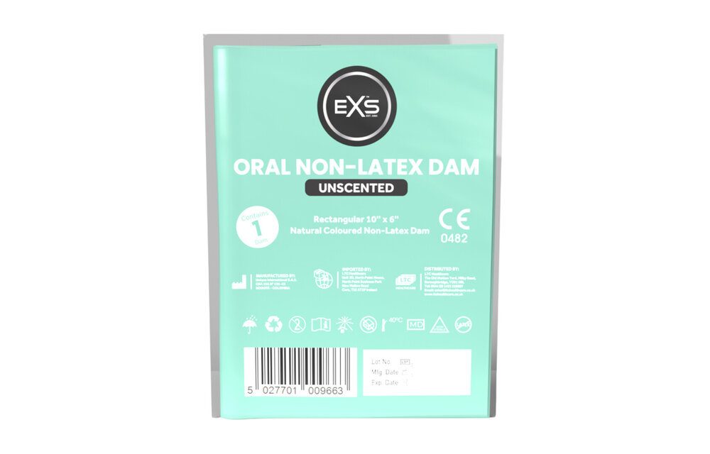 EXS Oral Dam – Tasteless & Safe, No Latex, 1 Piece