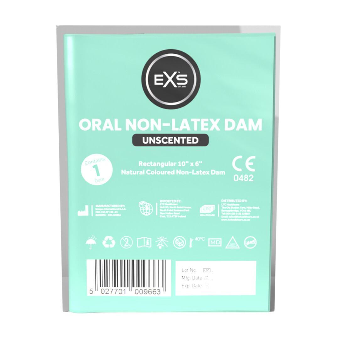 EXS Oral Dam – Tasteless & Safe, No Latex, 1 Piece