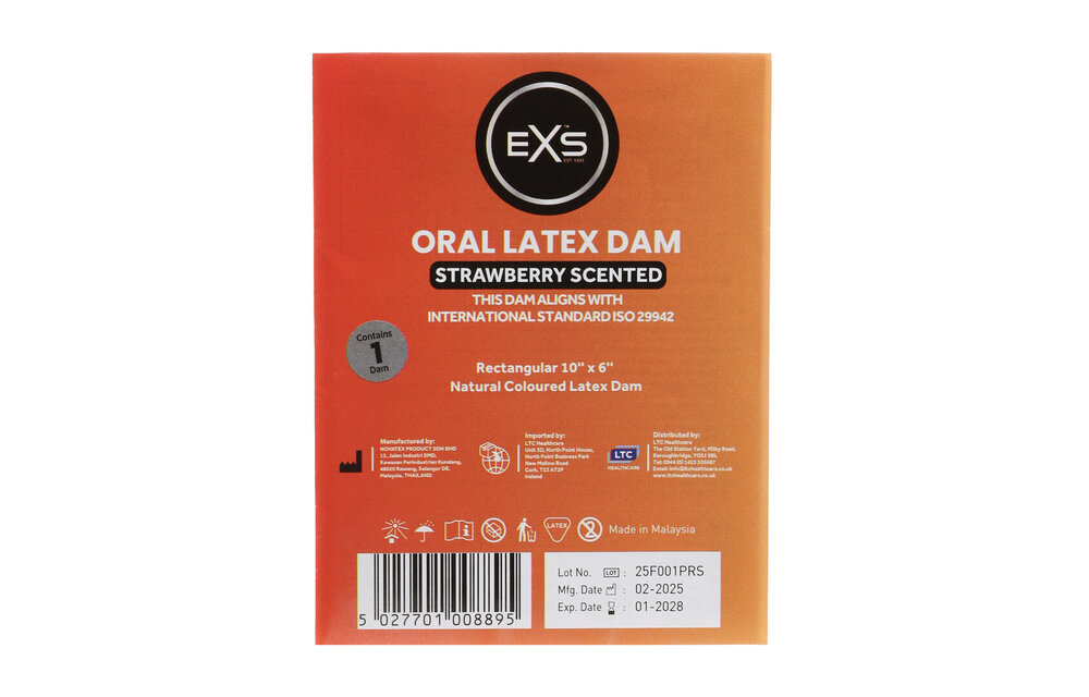 EXS Strawberry Oral Dam – Safe & Flavoured Oral Protection
