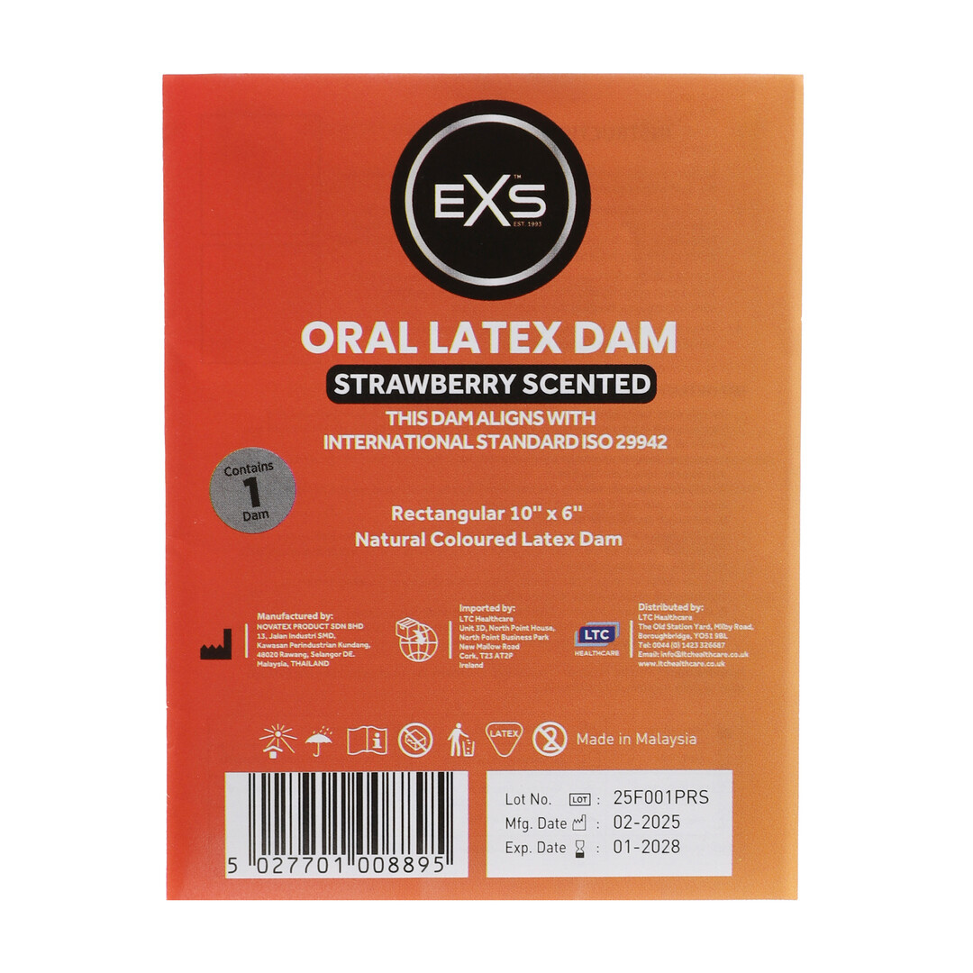 EXS Strawberry Oral Dam – Safe & Flavoured Oral Protection