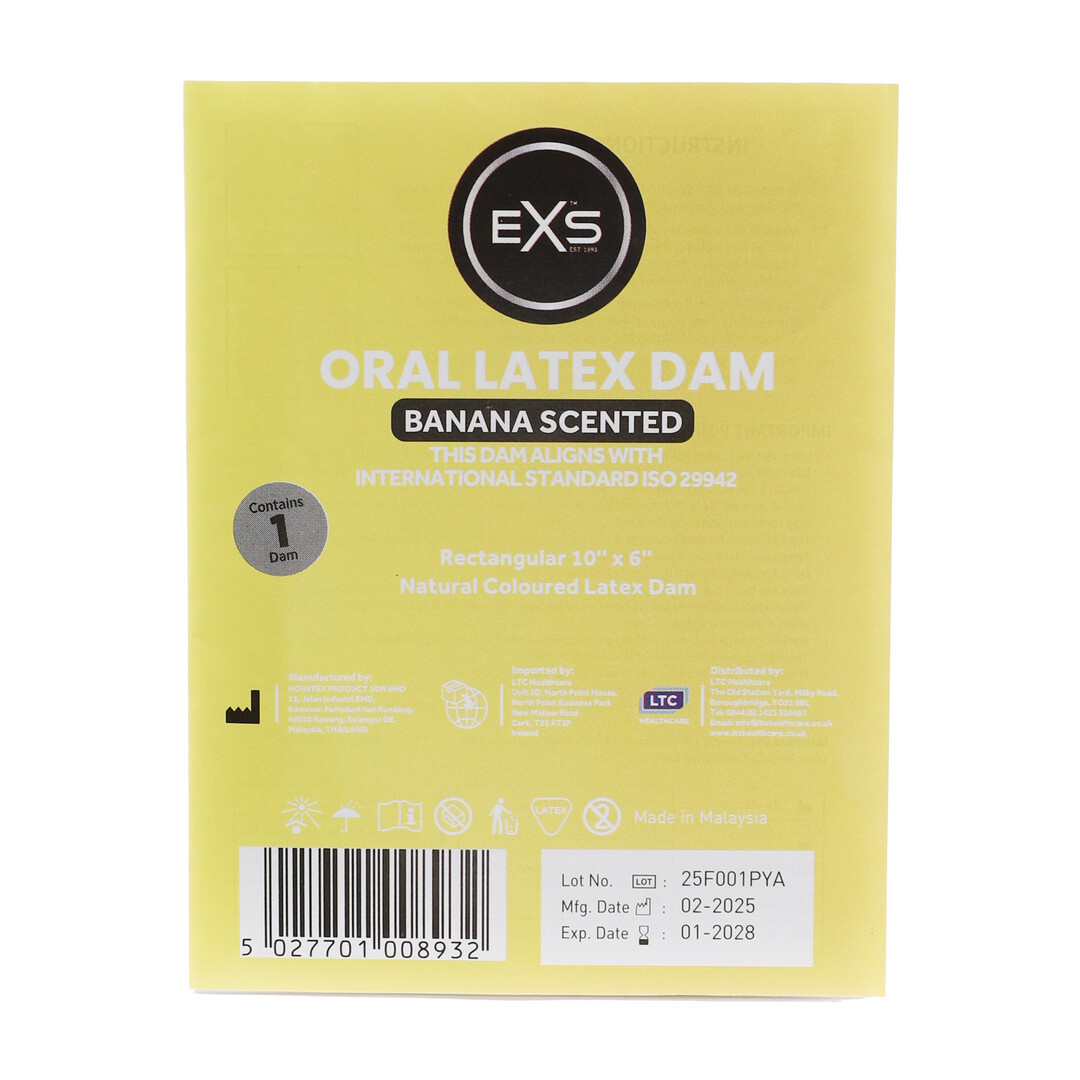 EXS Oral Dam Banana – Ultra-thin, Sweet Latex Barrier