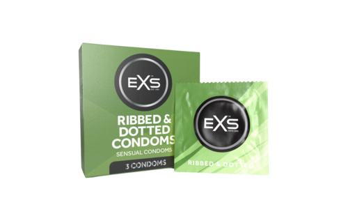 EXS Ribbed Dotted Condoms 3 Pieces – Extra Pleasure & Safety
