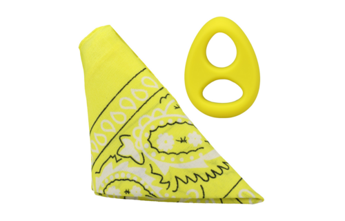 The Code Yellow Silicone Cock Ring with Bandana - Doc Johnson