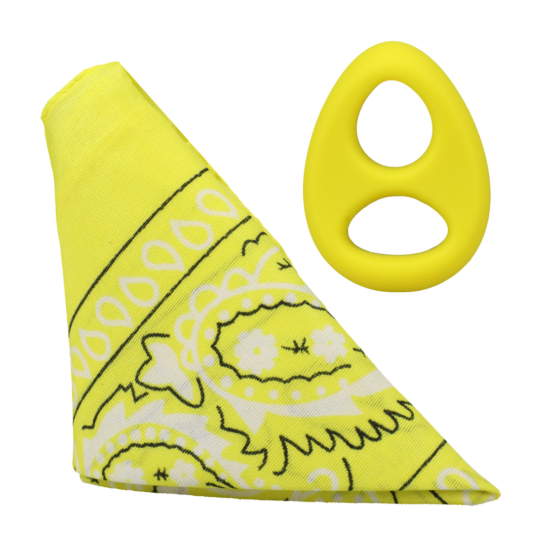 The Code - Silicone Cock Ring with Bandana - Yellow