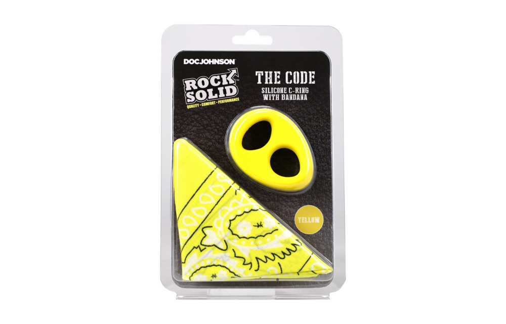 The Code Gelber Silikon-Cockring mit Bandana – Doc Johnson