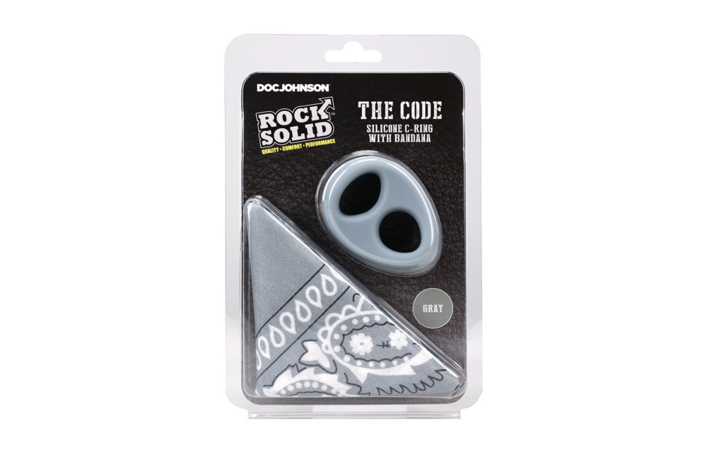 The Code – Silikon-Cockring mit Bandana – Grau