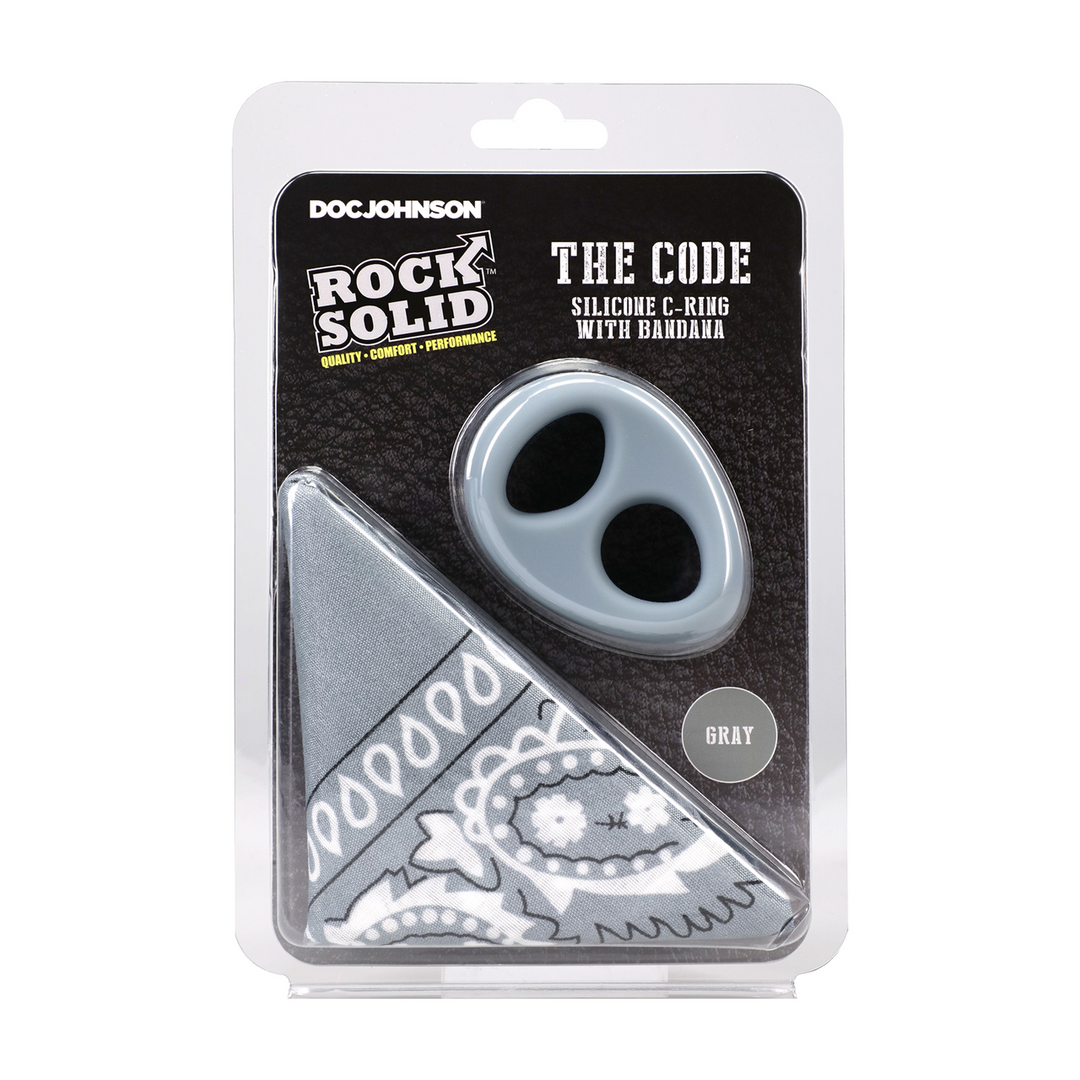 The Code – Silikon-Cockring mit Bandana – Grau