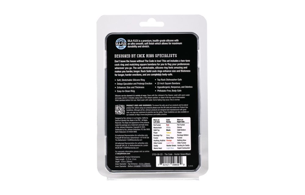 The Code – Silikon-Cockring mit Bandana – Jägergrün