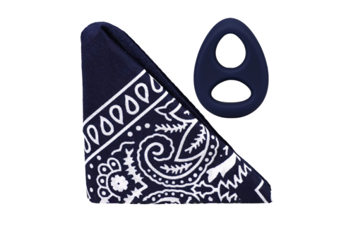 The Code - Siliconen Cockring met Bandana - Marineblauw