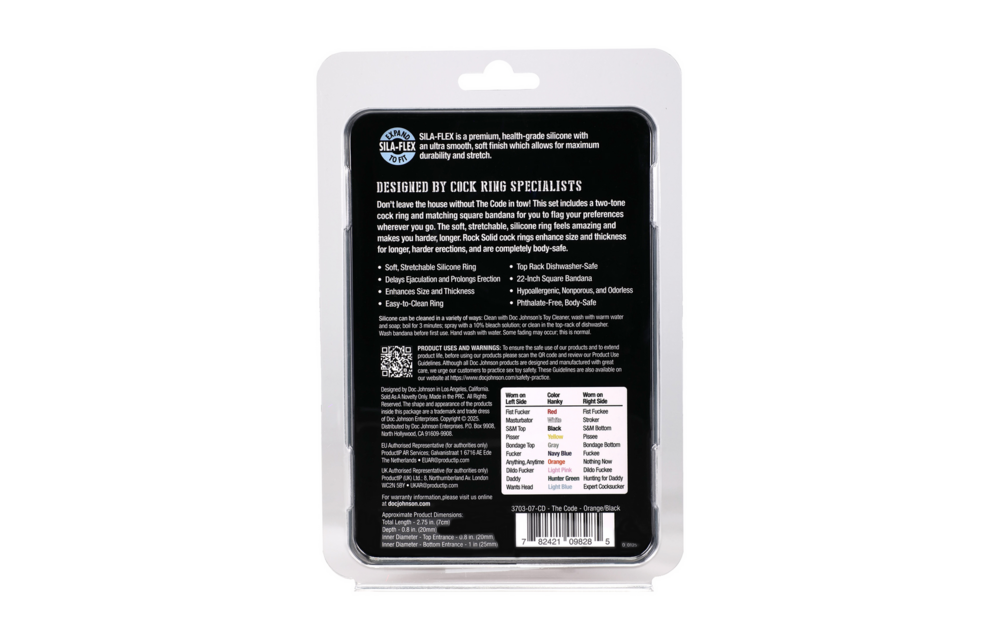 The Code Silikon-Cockring Orange mit Bandana – Komfort & Stil