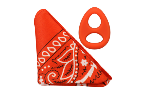 The Code - Silicone Cock Ring with Bandana - Orange