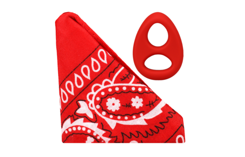 The Code Rood Siliconen Cockring met Bandana | Kracht & Stijl