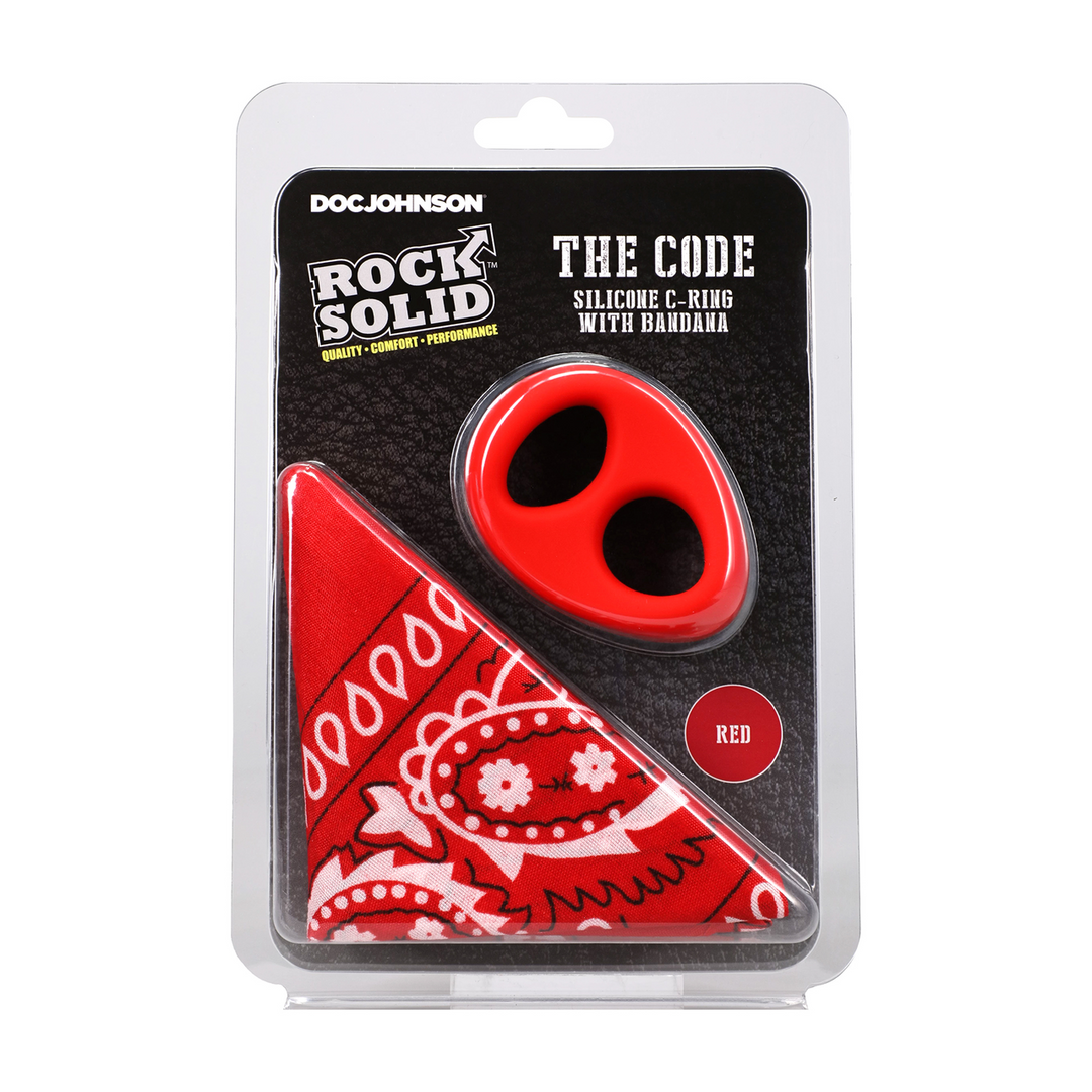 The Code – Silikon-Cockring mit Bandana – Rot