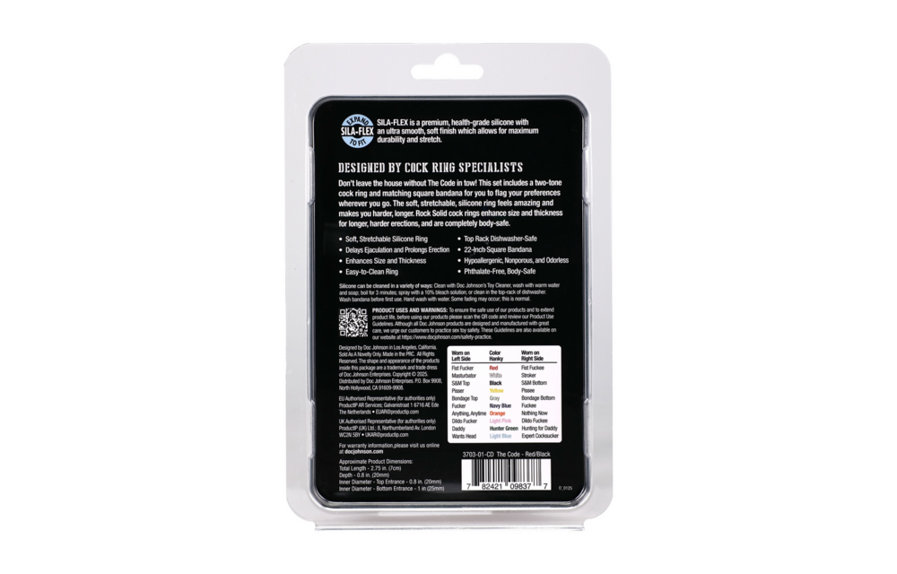 The Code Roter Silikon-Cockring mit Bandana | Kraft & Stil