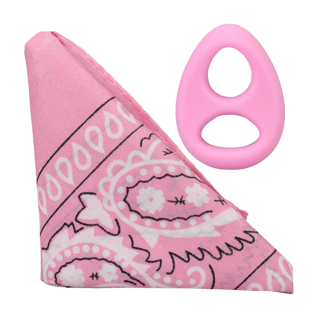 The Code - Silicone Cock Ring with Bandana - Pink