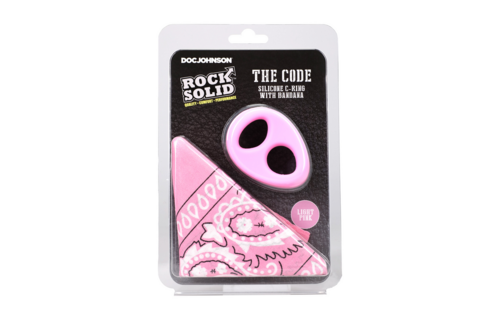 The Code - Silicone Cock Ring with Bandana - Pink