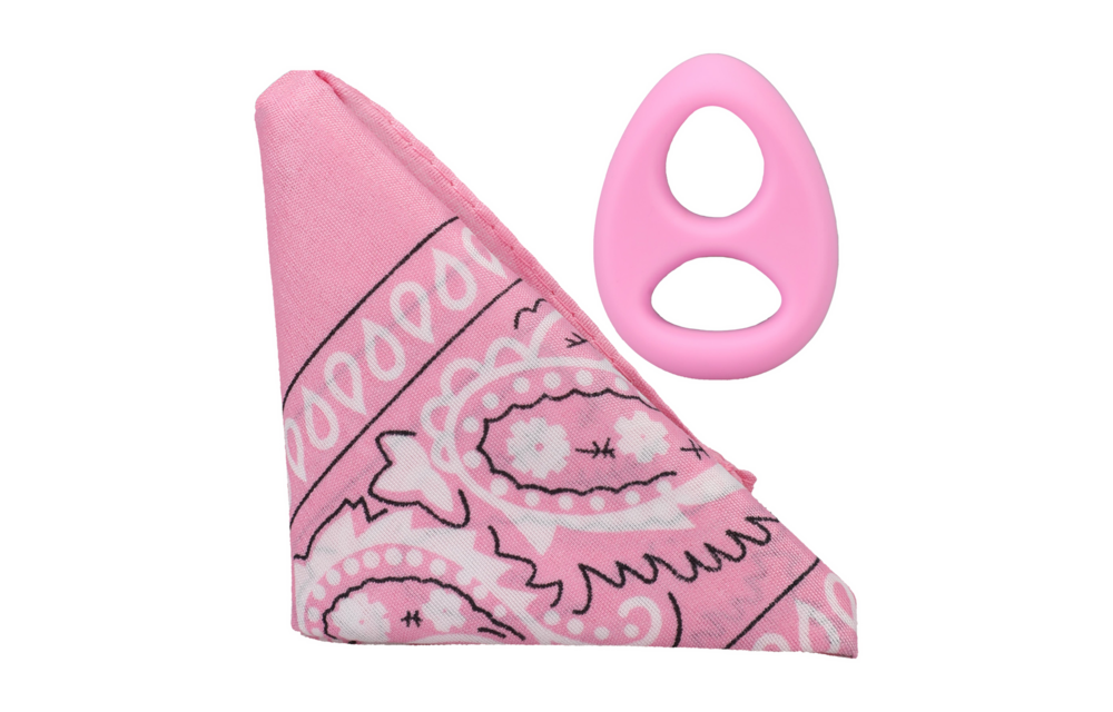 The Code - Silicone Cock Ring with Bandana - Pink