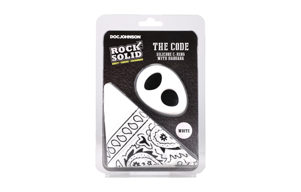 The Code Silikon-Cockring Weiß mit Bandana – Stark & Stilvoll