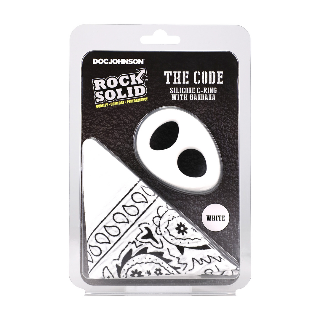 The Code - Siliconen Cockring met Bandana - Wit