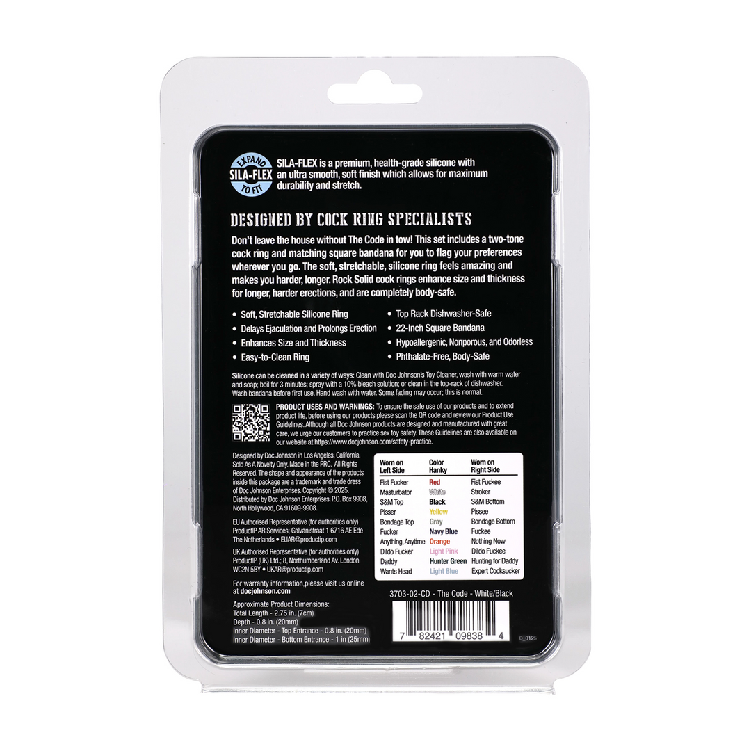 The Code Siliconen Cockring Wit met Bandana – Sterk & Stijlvol