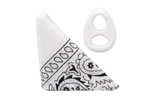 The Code - Siliconen Cockring met Bandana - Wit