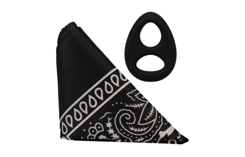 Silicone Cock Ring with Bandana Black – Doc Johnson