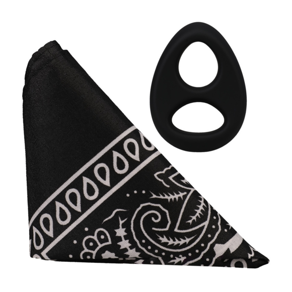 Silicone Cock Ring with Bandana Black – Doc Johnson