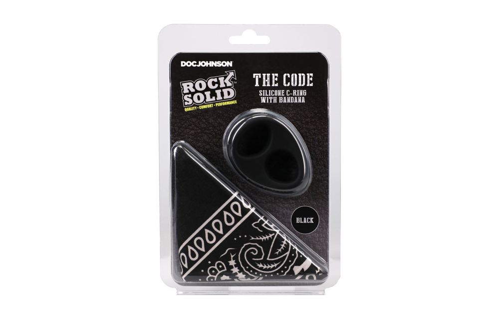 Silicone Cock Ring with Bandana Black – Doc Johnson