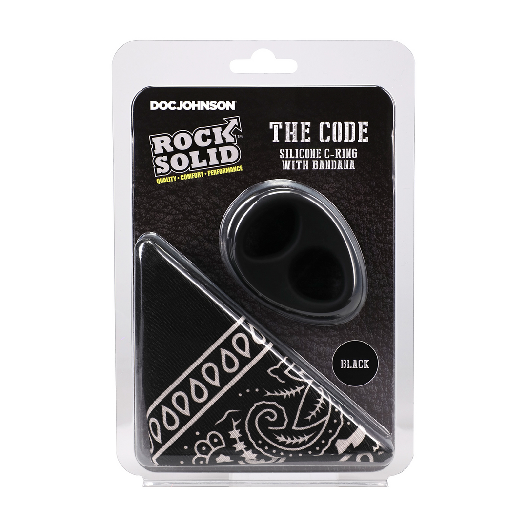 Silicone Cock Ring with Bandana Black – Doc Johnson