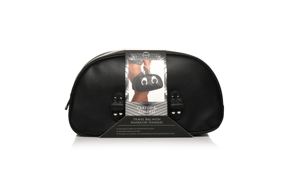 Collared Travel Bag with Handcuff Handles - Black