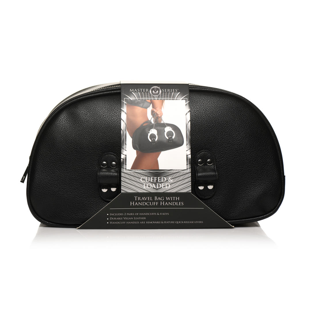 Collared Travel Bag with Handcuff Handles - Black