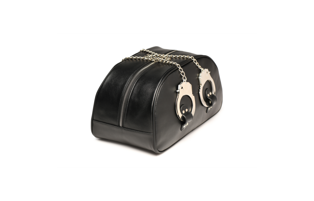 Collared Travel Bag with Handcuff Handles - Black