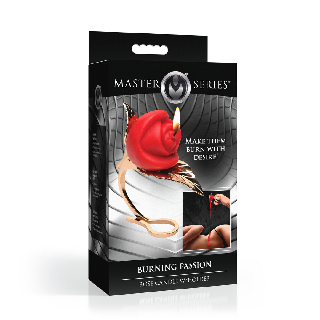 Burning Passion Rose Candle Red/Gold - Luxurious and Elegant