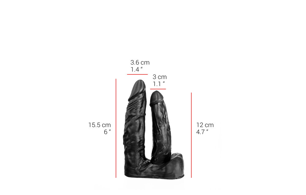 Penis-Dildo 6" Double Schwarz 15,5 cm – Realistisch & Sicher