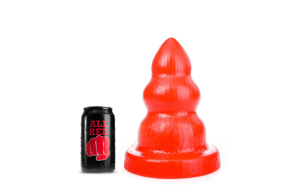 Triple Pleasure M Red 26 cm - Butt plug with 3 round bumps