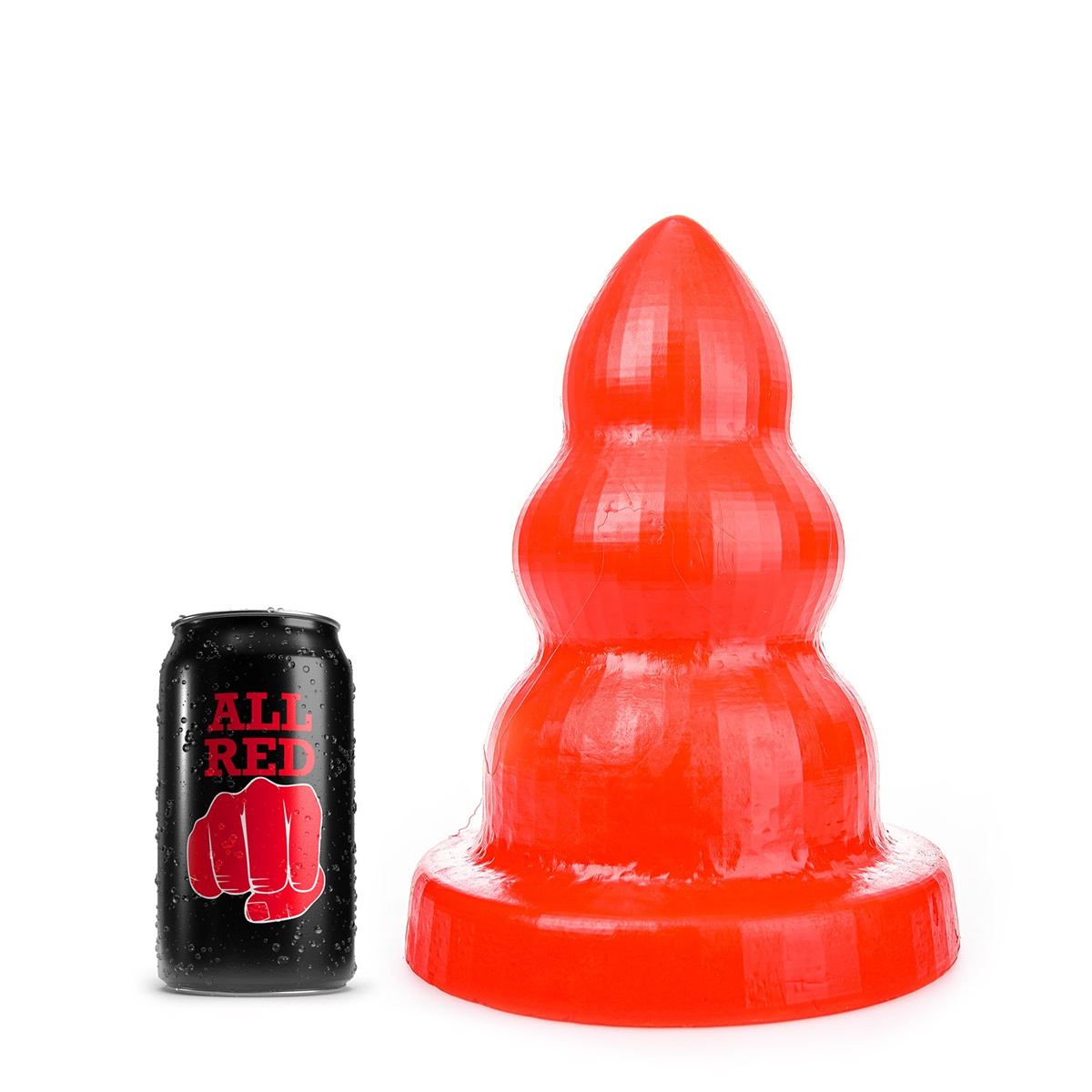 Triple Pleasure M Red 26 cm - Butt plug with 3 round bumps