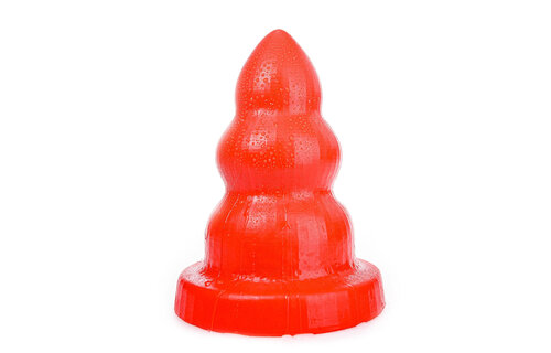 Triple Pleasure M Red 26 cm - Butt plug with 3 round bumps