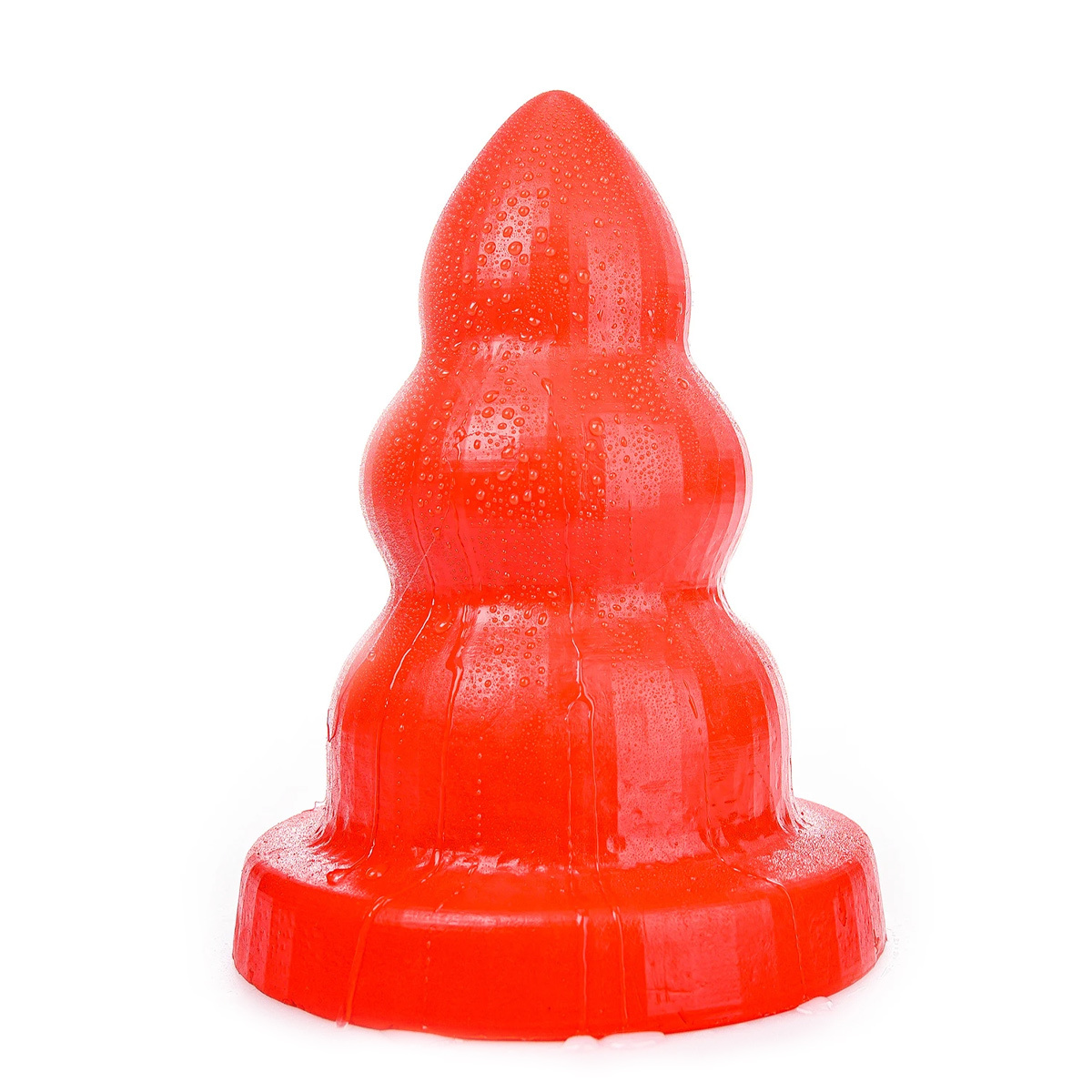 Triple Pleasure M Red 26 cm - Butt plug with 3 round bumps