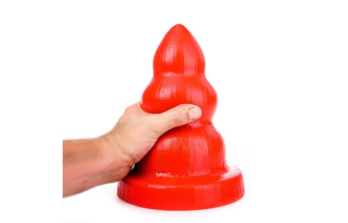 Triple Pleasure M Rood 26 cm - Buttplug met 3 Ronde Bulten