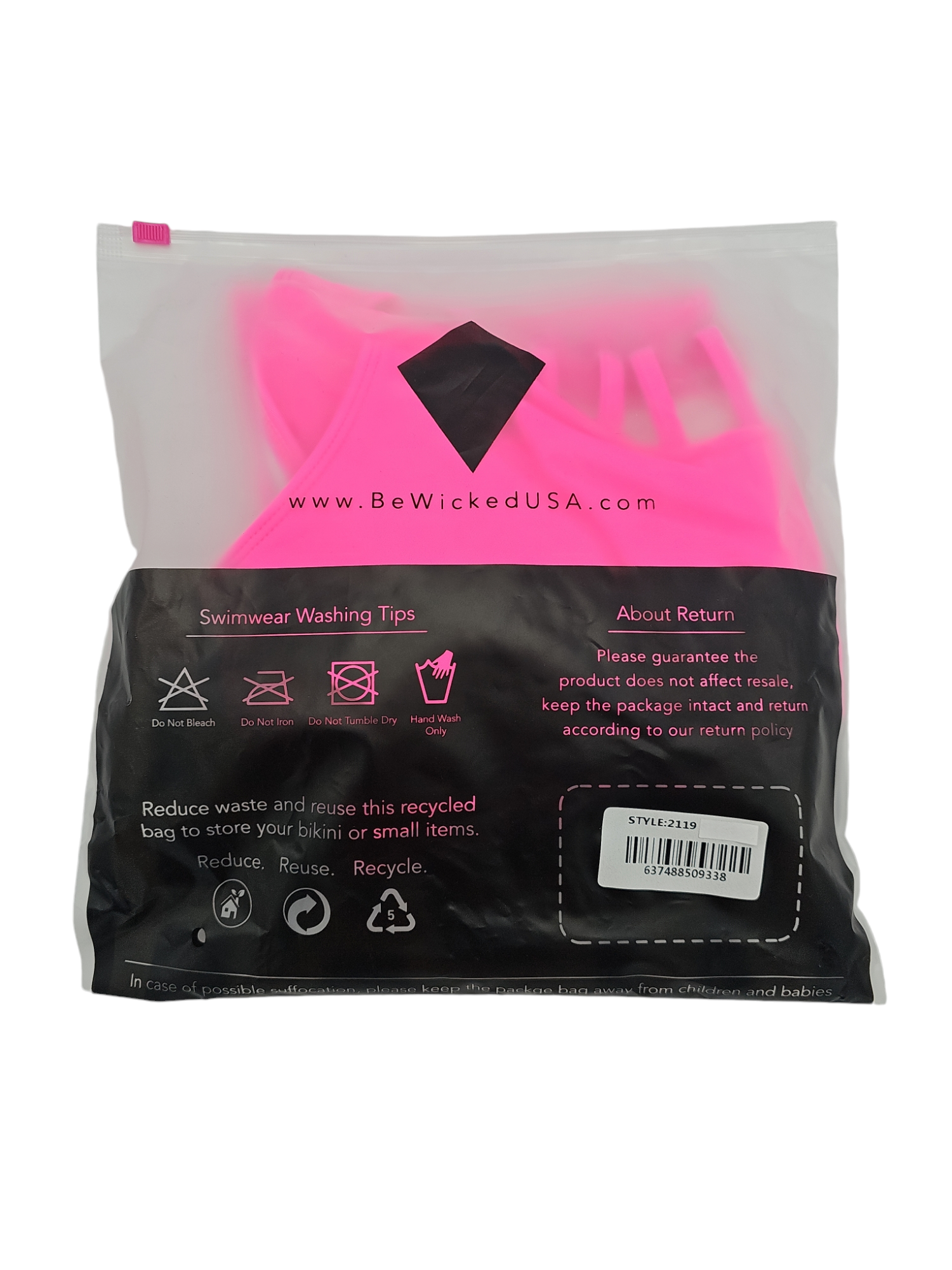 Evie Neonrosa XL Badeanzug mit Cage-Design & tiefem Ausschnitt