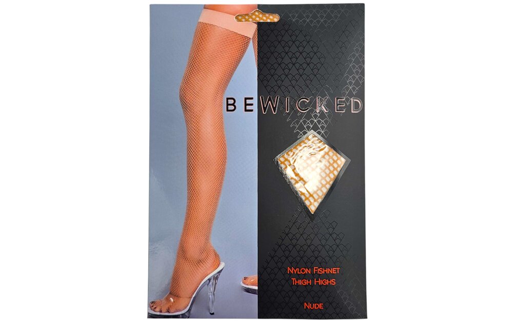 Nylon Fishnet Thigh-High Stockings – Sturdy Band & Various Colours