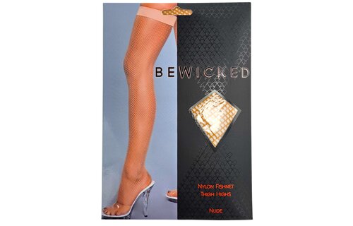 Nylon Fishnet Thigh-High Stockings – Sturdy Band & Various Colours