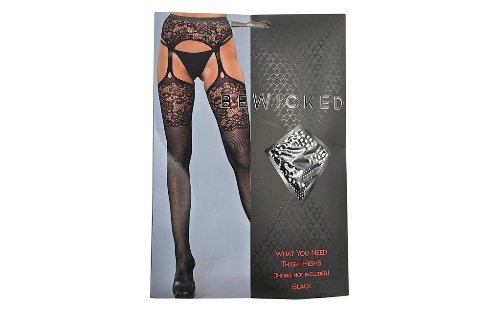 Elegante Zwarte Kousen Met Kant & Jarretelgordel | Bewicked