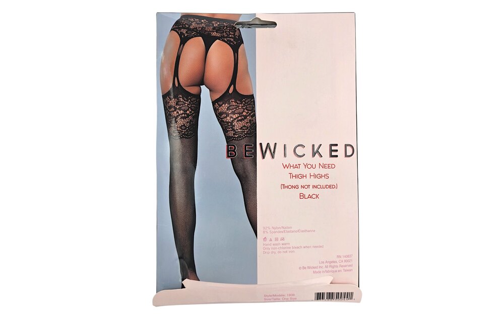 Elegante schwarze Strümpfe mit Spitze & Strumpfgürtel | Bewicked