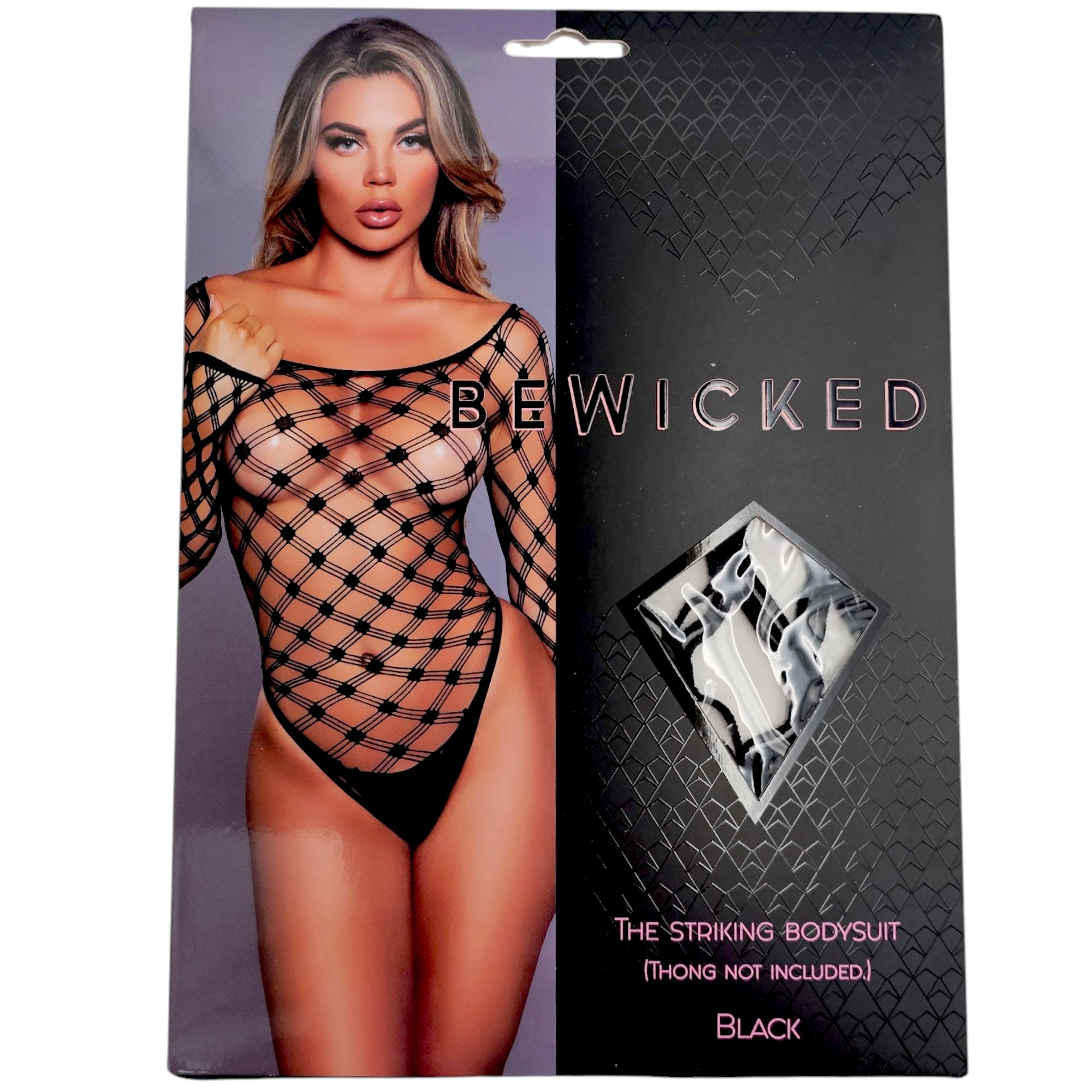 Striking Black Bodysuit | Edgy Fishnet & Long Sleeves