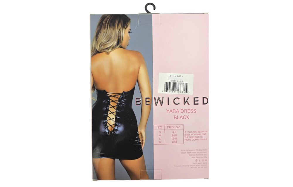 Yara Dress Black S | Sexy Halter Faux Leather & Flattering