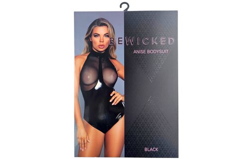 Anise Bodysuit Black | Sexy Wetlook & Mesh Women's Bodysuit