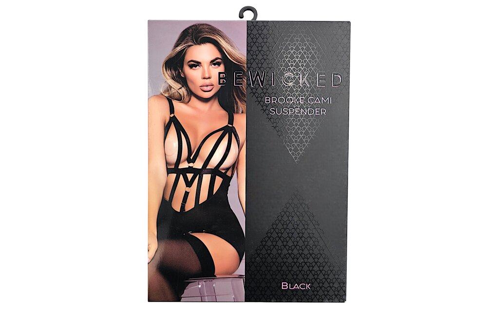 Brooke Cami Suspender Blk XL – Stylish Seduction & Mesh