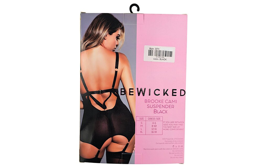 Brooke Cami Suspender Blk XL – Stylish Seduction & Mesh
