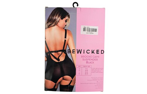 Brooke Cami Suspender Blk XL – Stylish Seduction & Mesh